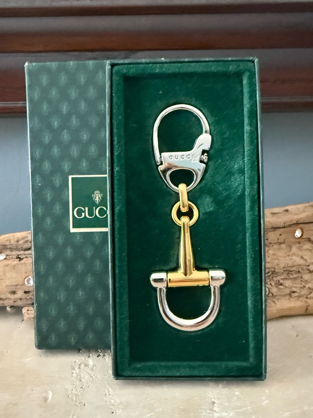 Gucci Two-Tone Horsebit Keychain - Gold & Silver Hardware